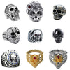 Men's Alloy Punk Style Geometric Skull Ring Electroplated