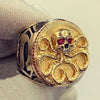 Men's Alloy Punk Style Geometric Skull Ring Electroplated