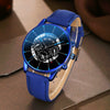 Men's Alloy Quartz Casual Business Round Dial Belt Watch With Stainless Steel Clasp And Imitation Leather Strap
