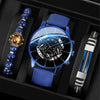 Men's Alloy Quartz Casual Business Round Dial Belt Watch With Stainless Steel Clasp And Imitation Leather Strap