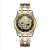 Men's Alloy Quartz Watch With Dragon Design Waterproof Mineral Strengthened Glass Mirror Single Folding Buckle Fashion Style