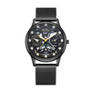 Men's Alloy Quartz Watch With Mineral Reinforced Glass Mirror Round Dial Business Style Waterproof Luminous Hollow Casual
