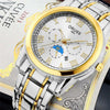 Men's Alloy Quartz Wrist Watch With Round Dial Business Style Waterproof Luminous