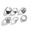 Men's Alloy Retro Geometric Fivepointed Star Hiphop Style Ring With Electroplating