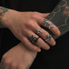 Men's Alloy Retro Geometric Fivepointed Star Hiphop Style Ring With Electroplating