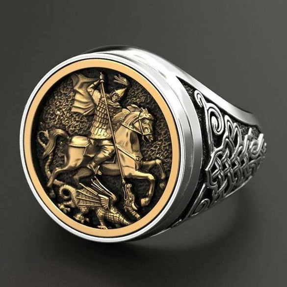 Men's Alloy Ring With Animals Zodiac Pattern And Electroplating Process