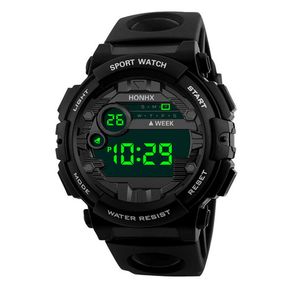 Men's Alloy Rubber Electronic Sports Watch With Round Dial And Pin Buckle