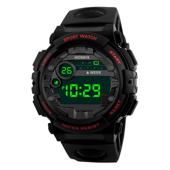 Men's Alloy Rubber Electronic Sports Watch With Round Dial And Pin Buckle