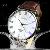 Men's Alloy Shell Casual Watch With Roman Lettering And Blue Light Round Dial