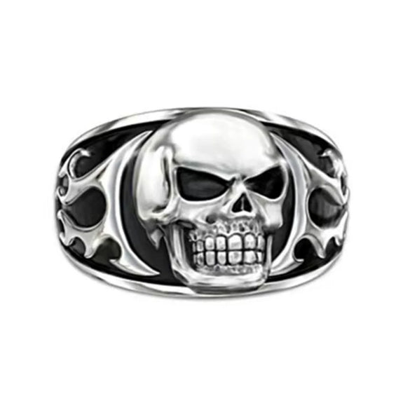 Men's Alloy Skull Ring With Geometric Design Electroplated Hip Hop Style Statement Jewelry