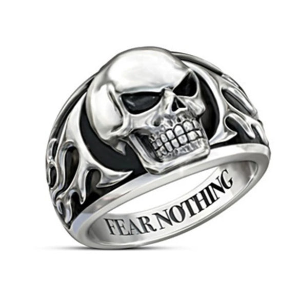 Men's Alloy Skull Ring With Geometric Design Electroplated Hip Hop Style Statement Jewelry