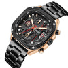 Men's Alloy Square Watch With Mineral Strengthened Glass Mirror Stainless Steel Strap And Clasp Trendy Fashion Chronograph Luminous Calendar