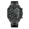 Men's Alloy Square Watch With Mineral Strengthened Glass Mirror Stainless Steel Strap And Clasp Trendy Fashion Chronograph Luminous Calendar