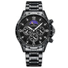 Men's Alloy Stainless Steel Waterproof Luminous Calendar Quartz Watch With Round Dial And Business Style