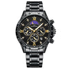 Men's Alloy Stainless Steel Waterproof Luminous Calendar Quartz Watch With Round Dial And Business Style