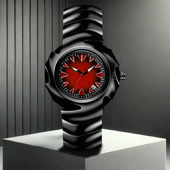Men's Alloy Stainless Steel Y2k Shaped Blade Waterproof Quartz Watch