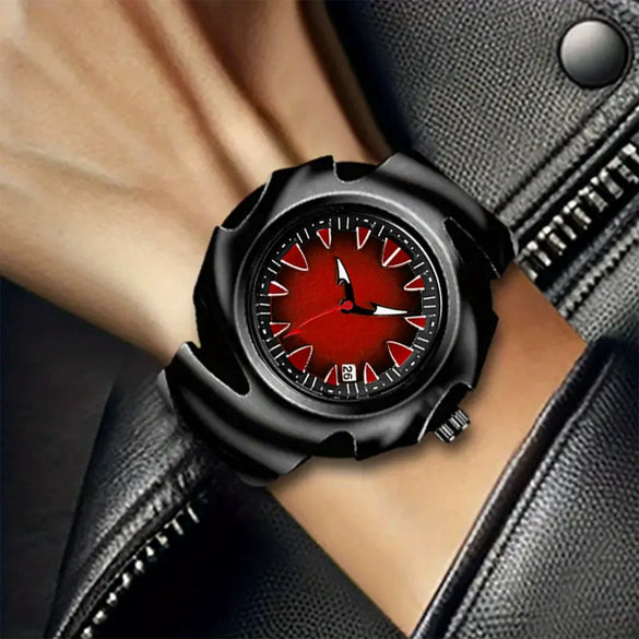 Men's Alloy Stainless Steel Y2k Shaped Blade Waterproof Quartz Watch