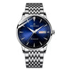 Men's Alloy Steel Business Style Round Dial Quartz Waterproof Luminous Double Calendar Watch