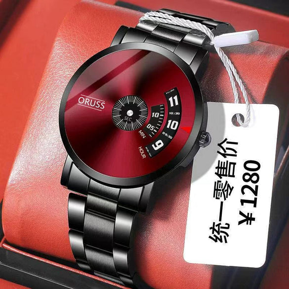Men's Alloy Strap Automatic Movement Round Dial Waterproof Business Style Watch