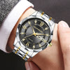 Men's Alloy Strap Quartz Watch With Rhombus Shape Digital Dial Rhinestone Calendar And Rose Gold Pin Buckle