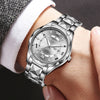 Men's Alloy Strap Quartz Watch With Rhombus Shape Digital Dial Rhinestone Calendar And Rose Gold Pin Buckle