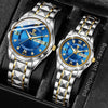 Men's Alloy Strap Quartz Watch With Rhombus Shape Digital Dial Rhinestone Calendar And Rose Gold Pin Buckle