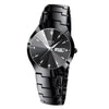 Men's Alloy Watch Fashion Business Style Round Dial Waterproof Spiral Crown Single Folding Buckle