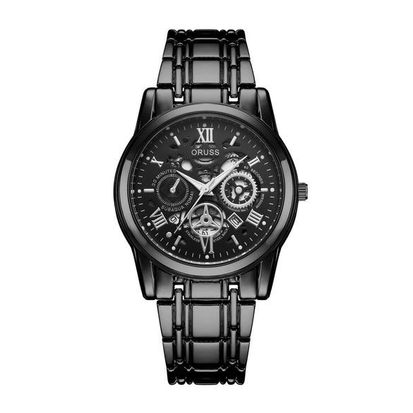 Men's Alloy Watch With Waterproof Luminous Hollow Design And Round Dial