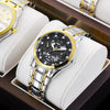 Men's Alloy Wrist Watch Round Dial Personality Durable Trendy Cool Black Waterproof Luminous Business Style