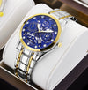 Men's Alloy Wrist Watch Round Dial Personality Durable Trendy Cool Black Waterproof Luminous Business Style