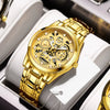 Men's Alloy Wrist Watch Round Dial Personality Durable Trendy Cool Black Waterproof Luminous Business Style