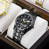 Men's Alloy Wrist Watch Round Dial Personality Durable Trendy Cool Black Waterproof Luminous Business Style