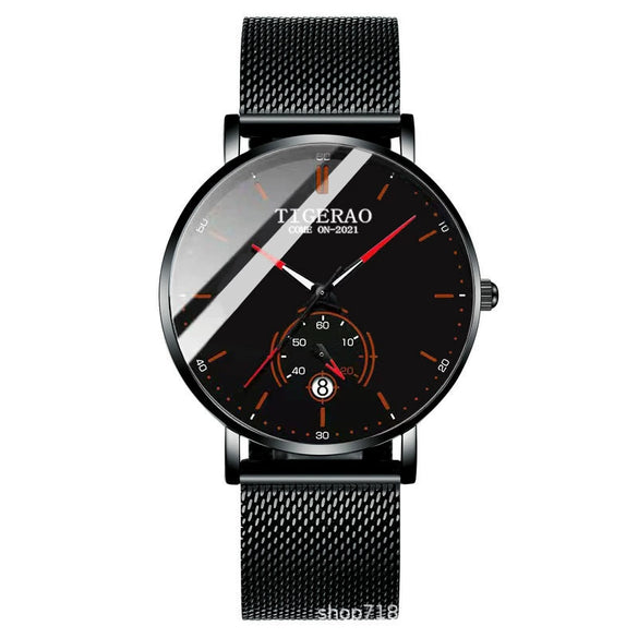 Men's Automatic Alloy And Stainless Steel Watches With Round Dial And Mineral Strengthened Glass Mirror Waterproof