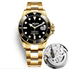 Men's Automatic Fake Mechanical Waterproof Luminous Calendar Watch With Alloy Case And Strap Stainless Steel Butterfly Buckle Round Dial