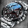 Men's Automatic Mechanical And Quartz Electronic Watch Alloy Case Stainless Steel Strap Round Dial Business Style