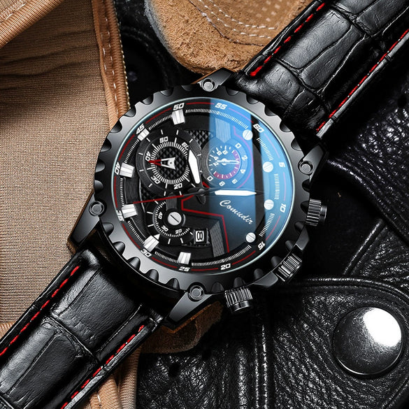 Men's Automatic Mechanical And Quartz Electronic Watch Alloy Case Stainless Steel Strap Round Dial Business Style