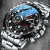 Men's Automatic Mechanical And Quartz Electronic Watch Alloy Case Stainless Steel Strap Round Dial Business Style