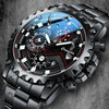 Men's Automatic Mechanical And Quartz Electronic Watch Alloy Case Stainless Steel Strap Round Dial Business Style