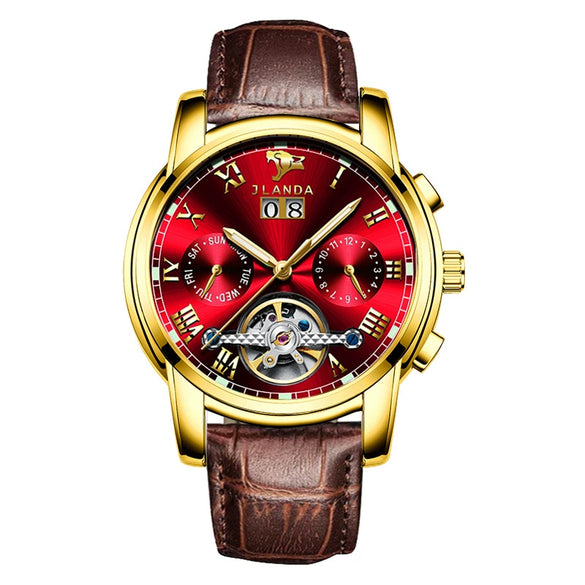 Men's Automatic Mechanical Leisure Watch With Steel Belt And Round Dial