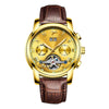Men's Automatic Mechanical Leisure Watch With Steel Belt And Round Dial