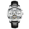 Men's Automatic Mechanical Leisure Watch With Steel Belt And Round Dial