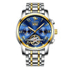 Men's Automatic Mechanical Leisure Watch With Steel Belt And Round Dial