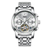 Men's Automatic Mechanical Leisure Watch With Steel Belt And Round Dial