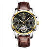 Men's Automatic Mechanical Leisure Watch With Steel Belt And Round Dial