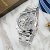 Men's Automatic Mechanical Square Dial Metal Case Stainless Steel Belt Casual Watch