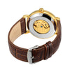 Men's Automatic Mechanical Watch Alloy Case Genuine Leather Strap Stainless Steel Clasp Round Dial Cut Out Transparent Bottom Leisure Style