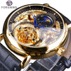 Men's Automatic Mechanical Watch Alloy Case Genuine Leather Strap Stainless Steel Clasp Round Dial Cut Out Transparent Bottom Leisure Style