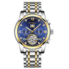 Men's Automatic Mechanical Watch Alloy Case Stainless Steel Strap Round Dial Sapphire Crystal Glass Mirror Business Style