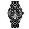 Men's Automatic Mechanical Watch Alloy Case Stainless Steel Strap Round Dial Sapphire Crystal Glass Mirror Business Style