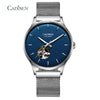 Men's Automatic Mechanical Watch Stainless Steel Case And Strap Round Dial Sapphire Glass Mirror Hollow Movement Luminous
